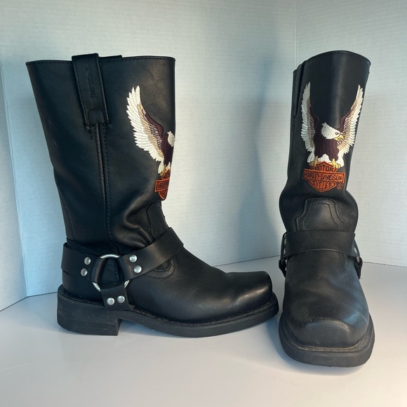Harley-Davidson Other - Harley Davidson Black Boots with Eagle Emblem